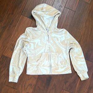 Juicy Couture Tan & Cream Marbled Hoodie/Lightweight Jacket size Medium